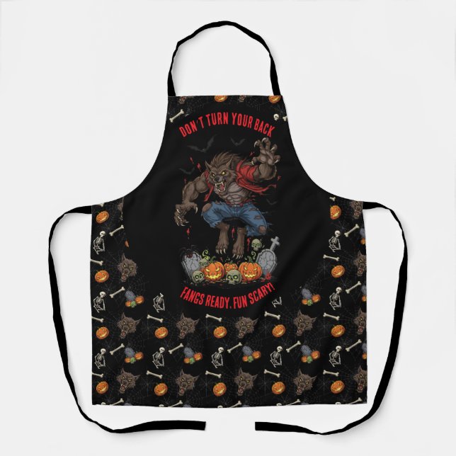 Delantal 🧑 ‍ 🍳 Werewolf Halloween 🐺 Apron 🎃 (Anverso)