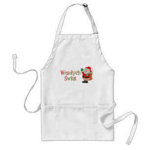 Delantal Wesolych Swiat Navidades polacos Adultos Apron