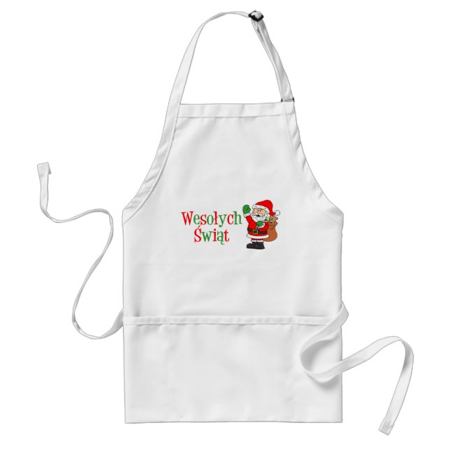 Delantal Wesolych Swiat Navidades polacos Adultos Apron (Frente)