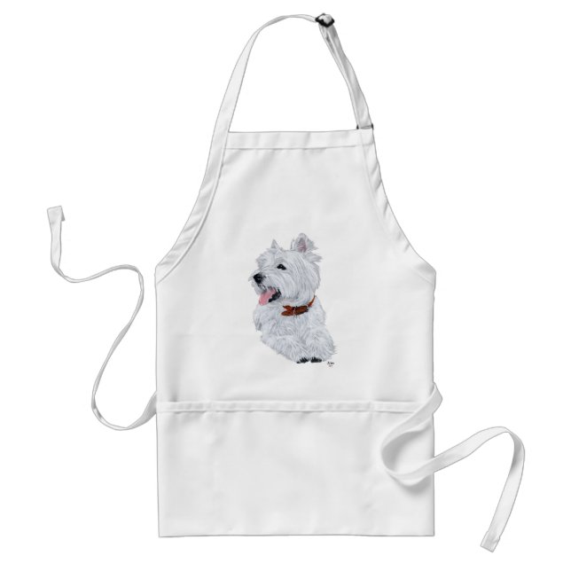 Delantal West Highland White Terrier alegre (Frente)