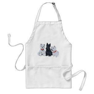 Delantal Westies y un Scottie Juntos