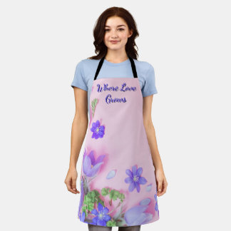 Delantal Where Love Grows Apron | Floral Kitchen Apron