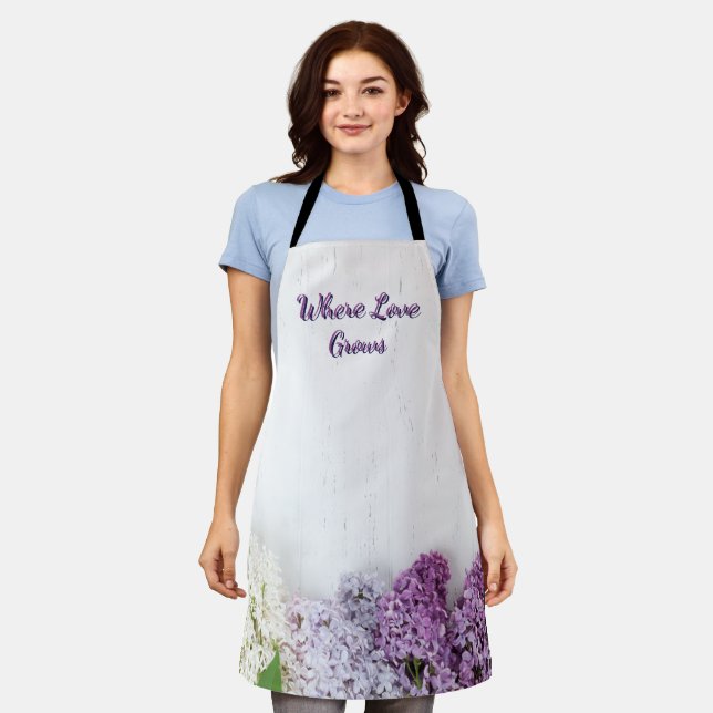 Delantal Where Love Grows | Cocina de Primavera Li (Gastado)