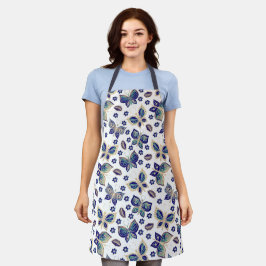 Delantal Whimsical Blue Butterfly Apron