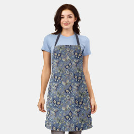 Delantal Whimsical Blue Butterfly Apron