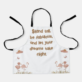 Delantal Whimsical Boho Flamingo Monogramed |