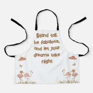 Delantal Whimsical Boho Flamingo Monogramed