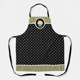 Delantal Whimsical Cherry Cupcake Baker Polka Dot Stripe