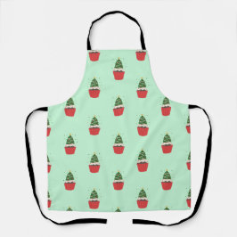 Delantal Whimsical Christmas Tree Cupcake Apron