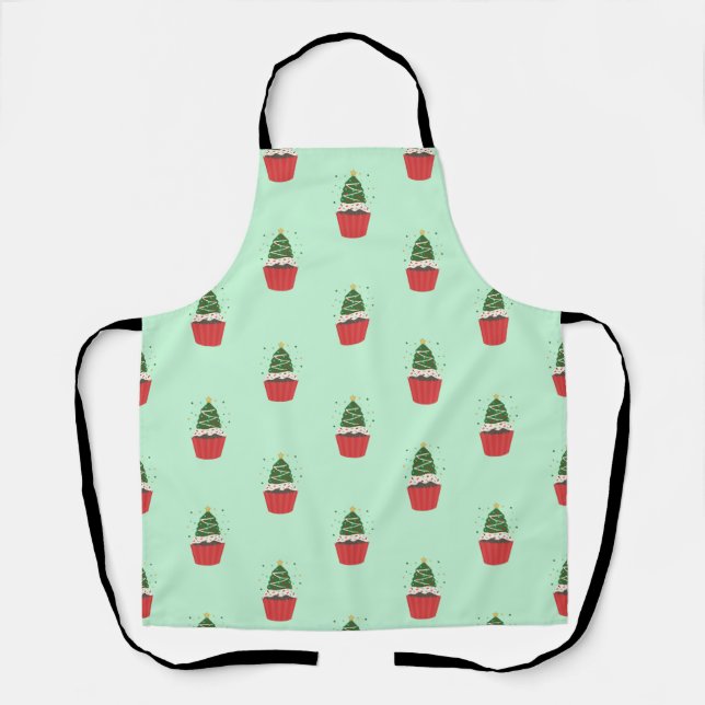 Delantal Whimsical Christmas Tree Cupcake Apron (Anverso)