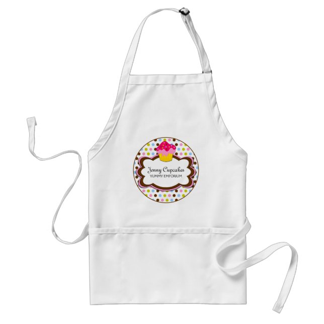 Delantal Whimsical Cupcake Bakery Personalizado Apron (Frente)