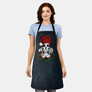 Delantal Whimsical Gothic Santa Skull Navidades