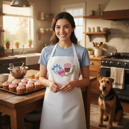 Delantal Whimsical Peace Love Cupcakes White Apron