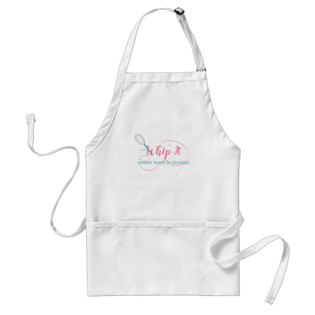 Delantal Whip It Whisk Bakery Nombre Personalizado (Frente)
