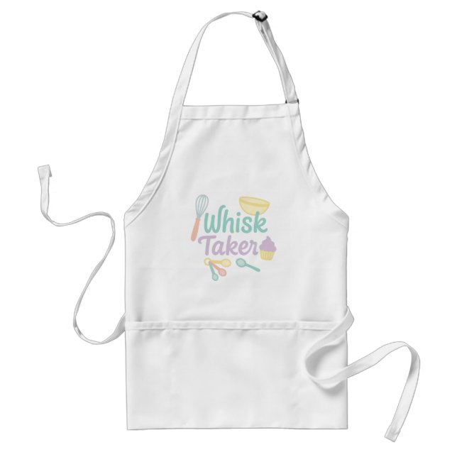 Delantal Whisk Taker – Playful Pastel Kitchen Apron (Frente)