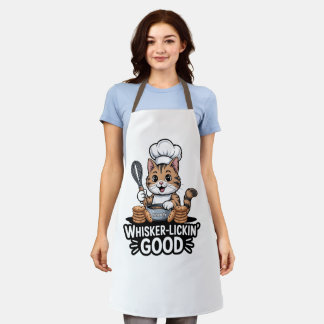 Delantal Whisker-Lickin’ Good Funny Cooking Tabby Cat Baker