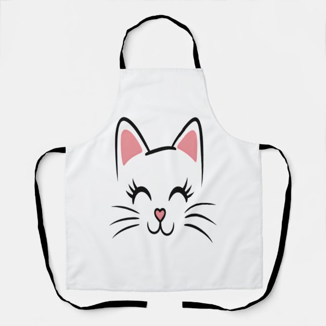 Delantal Whiskers de Cat Face Imprimir Halloween (Anverso)