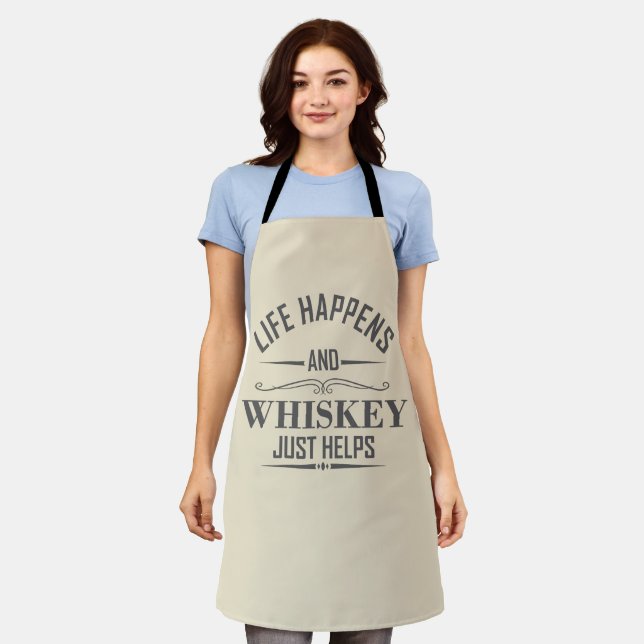 Delantal Whiskey ayuda a tomar palabras graciosas de alcoho (Gastado)