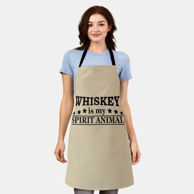 Delantal Whiskey es mi espíritu, el alcohol divertido (Gastado)