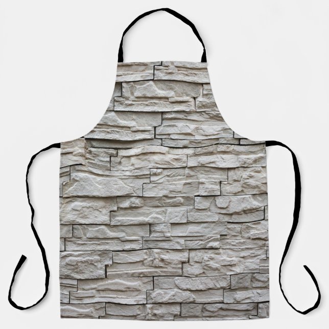 Delantal White brick wall pattern texture (Anverso)