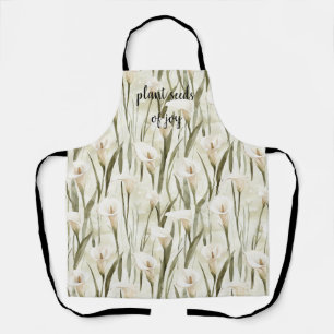 Delantal White Calla Lily Floral Joy