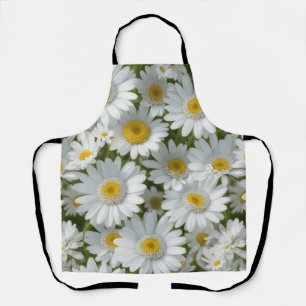 Delantal White Elegant Daisies