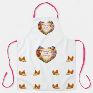 Delantal White Floral Faith-Inspired Kitchen Apron for Mom