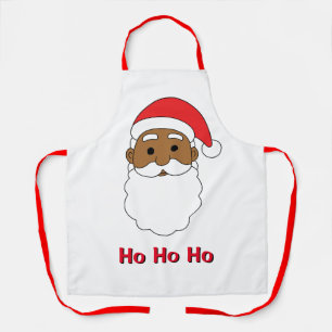 Delantal White Ho Ho Ho Ho Ho ho Familia de Papá Noel afroa