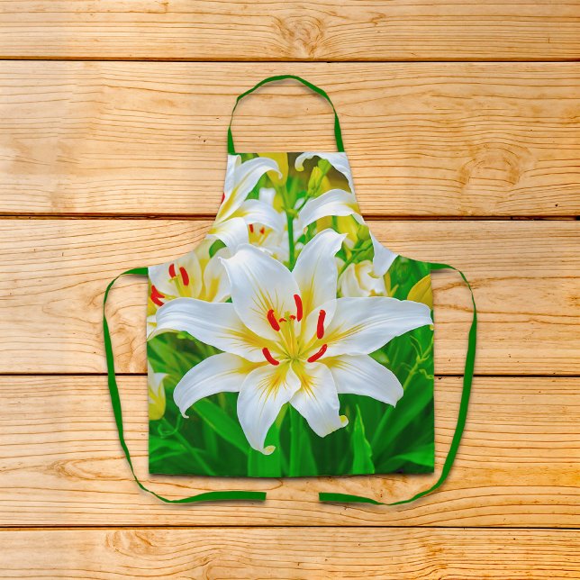 Delantal White Lily Apron (Apron with white lily)