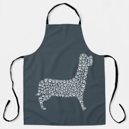 Delantal White Paw Print Dog Silhouette