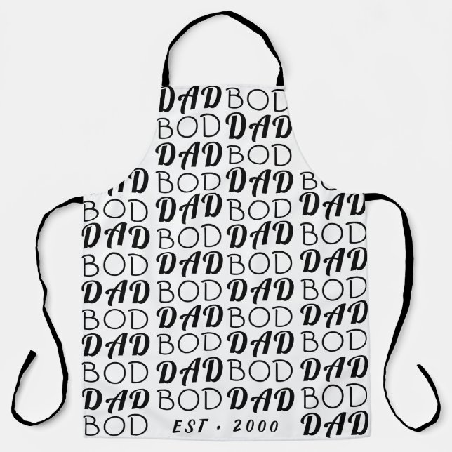 Delantal White Premium "DAD BOD" Diversión divertida del dí (Anverso)