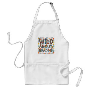 Delantal Wild About Read Cute Jungle Animals Book Lover