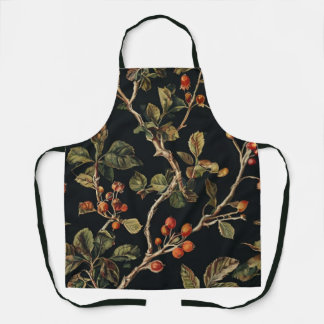 Delantal Wild Berries Black Apron - Custom Pink Berry Print