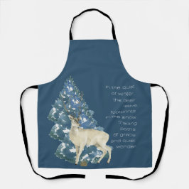 Delantal Wild Deer Footprints in Snow – Winter Nature Art