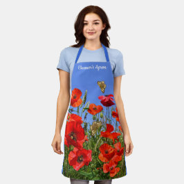 Delantal Wild Poppy Field personalizado