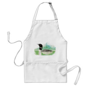 Delantal Wilderness Art Common Loon Bird Apron