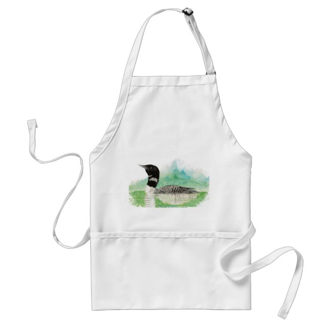 Delantal Wilderness Art Common Loon Bird Apron (Frente)