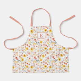 Delantal Wildflower monogram floral Apron