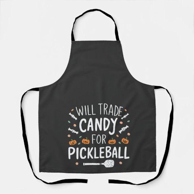 Delantal Will Trade Candy For Pickleball Spooky Halloween (Anverso)