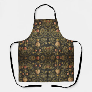 Delantal William Morris cardo escocés floral vintage