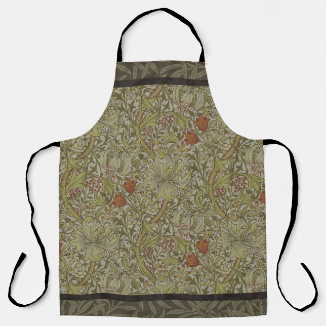 Delantal William Morris Floral lily sauce diseño de impresi (Anverso)