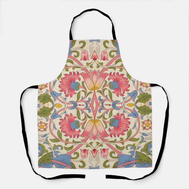 Delantal William Morris Lodden Patrón Floral Pastel  (Anverso)