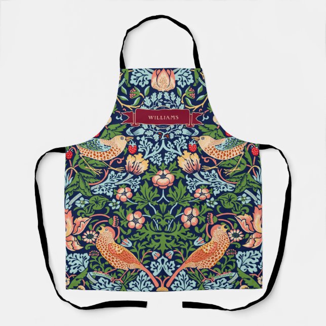 Delantal William Morris Strawberry Thief (Anverso)
