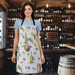 Delantal Wine Lover Winery Patrón rojo blanco<br><div class="desc">Este diseño se puede personalizar eligiendo la opción personalizar para añadir texto o realizar otros cambios. Si este producto tiene la opción de transferir el diseño a otro artículo, asegúrese de ajustar el diseño para que se ajuste si es necesario. Contáctame en colorflowcreations@gmail.com si deseas tener este diseño en otro...</div>