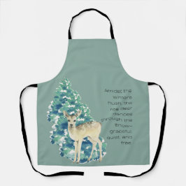 Delantal Winter Deer in the Snow – Wildlife Art Home Decor