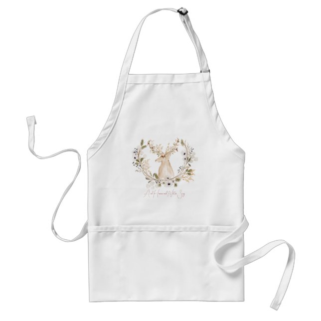 Delantal Winter Deer Wreath (Frente)