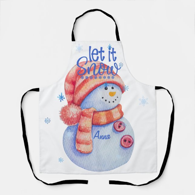 Delantal Winter Let It Snow Snowman (Anverso)
