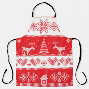 Delantal Winter Wonderland: Vintage Seamless Design.