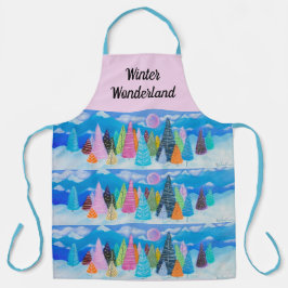 Delantal Winter Wonderland Whimsical Art