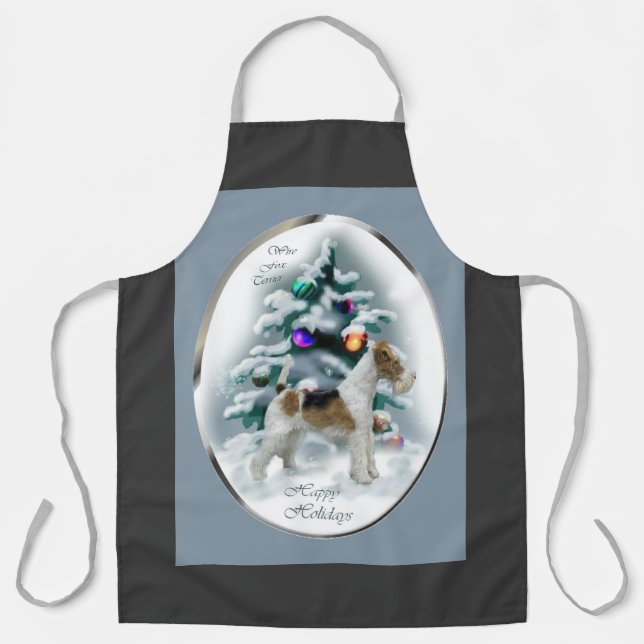 Delantal Wire Fox Terrier Navidades Regalos (Anverso)